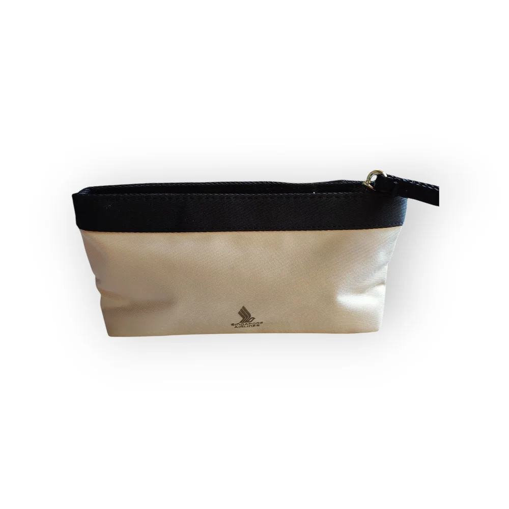 Salvatore Ferragamo Black and Cream Clutch